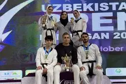 ۴ طلا و یک نقره تکواندوکاران ایران در تورنمنت ازبکستان/ ناهید کیانی نایب قهرمان شد
